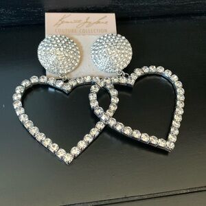 ❤️KENNETH JAY LANE RHINESTONE HEART EARRINGS❤️